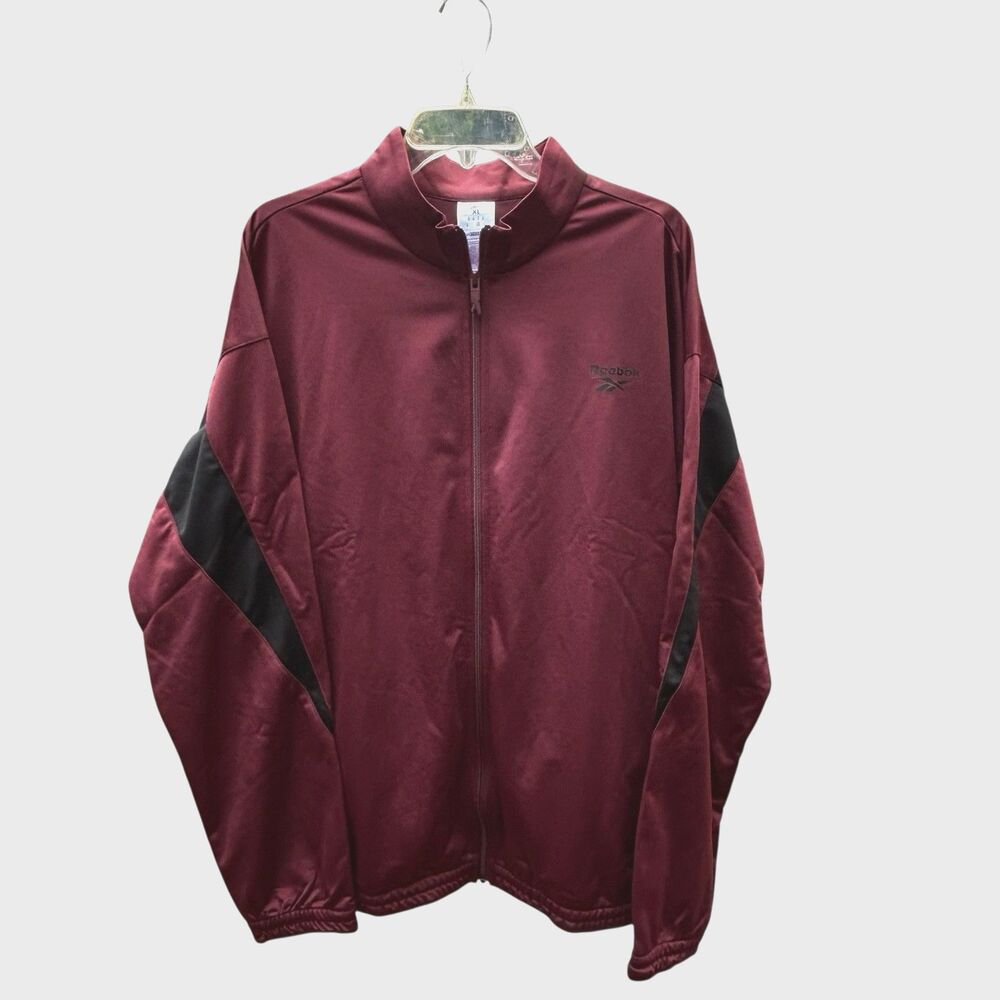 NEW Reebok‎ Men's Track Jacket Identity Vector Tracktop-Maroon-Full Zip-XL